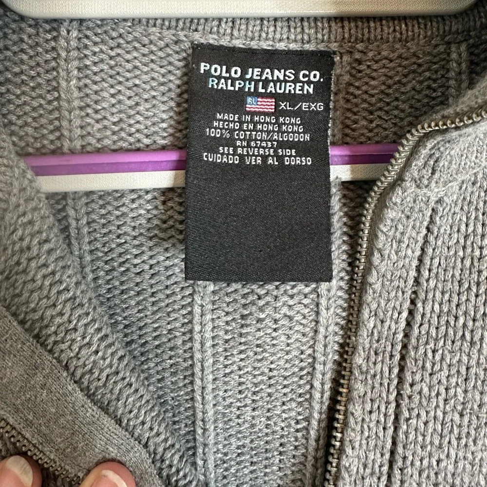 Polo Jeans Co Ralph Lauren Half Zip Gray Sweater